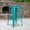 Crystal Teal-Blue, variant on Emma + Oliver 30"H Backless Copper Barstool with Square Wood Seat