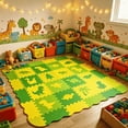 thumbnail image 4 of Foam Play Mat with Fence, 36 Pack Square Interlocking Puzzle Floor Mat, Puzzle Playmat Floor Mat for Playroom and Indoor Activity Areas, 4 of 6