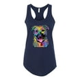 thumbnail image 2 of Don't Judge My Pitbull I Won't Judge Your Kids Funny Dog Lover Ladies Racerback Tank Top, Navy, Small, 2 of 3