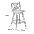 thumbnail image 3 of Swivel Counter Height Chair with X Shaped Back, Set of 2, Antique White- Saltoro Sherpi, 3 of 3