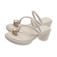 thumbnail image 3 of Sandalias De Tacón Alto,Sandalias Con Anillo Para El Dedo Sandalias De Moda Para Mujer Vintage Zapatillas De Tacón Alto Lograr Más, 3 of 12