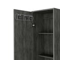 thumbnail image 6 of Miekor Furniture Smokey Oak 3 Broom Hangers Tall Storage Cabinet 95572, 6 of 7