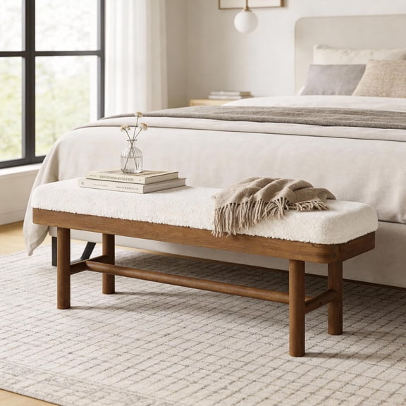 TRIBEWOOD 55" Upholstered End of Bed Bench