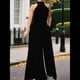 thumbnail image 4 of Elegantes para Mujer, para Fiestas de Noche, Invitadas de Boda, Grandes, Sin Mangas, Pantalones Largos de Pierna Negro Puro XXXL, 4 of 5