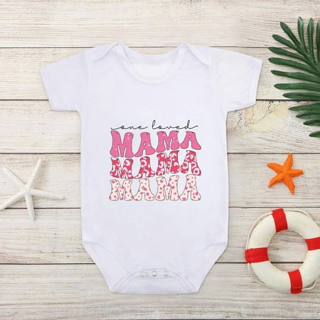 

Simplmasygenix Mothers Day Gifts Baby Romper Toddler Baby Boys Girl Comfortable Mother s Day Print Short Sleeve Romper Jumpsuit