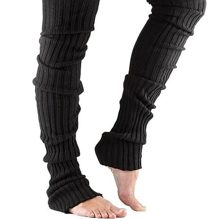

MENRKOO 2022 Women Socks Leg Warmer Women Thigh High Tie Cable Knit Crochet Long Boot Socks Yoga Leg Black