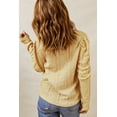 thumbnail image 3 of Women's Khaki Solid Color Puffy Sleeve Textured Knit Top, 3 of 15