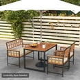 thumbnail image 5 of Costway 4-Piece Acacia Wood Metal Polyester Adjustable Dining Furniture Set Beige, 5 of 9