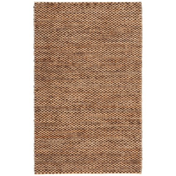 SAFAVIEH Natural Fiber Isador Abstract Area Rug, Natural/Dark Brown, 8' x 10'