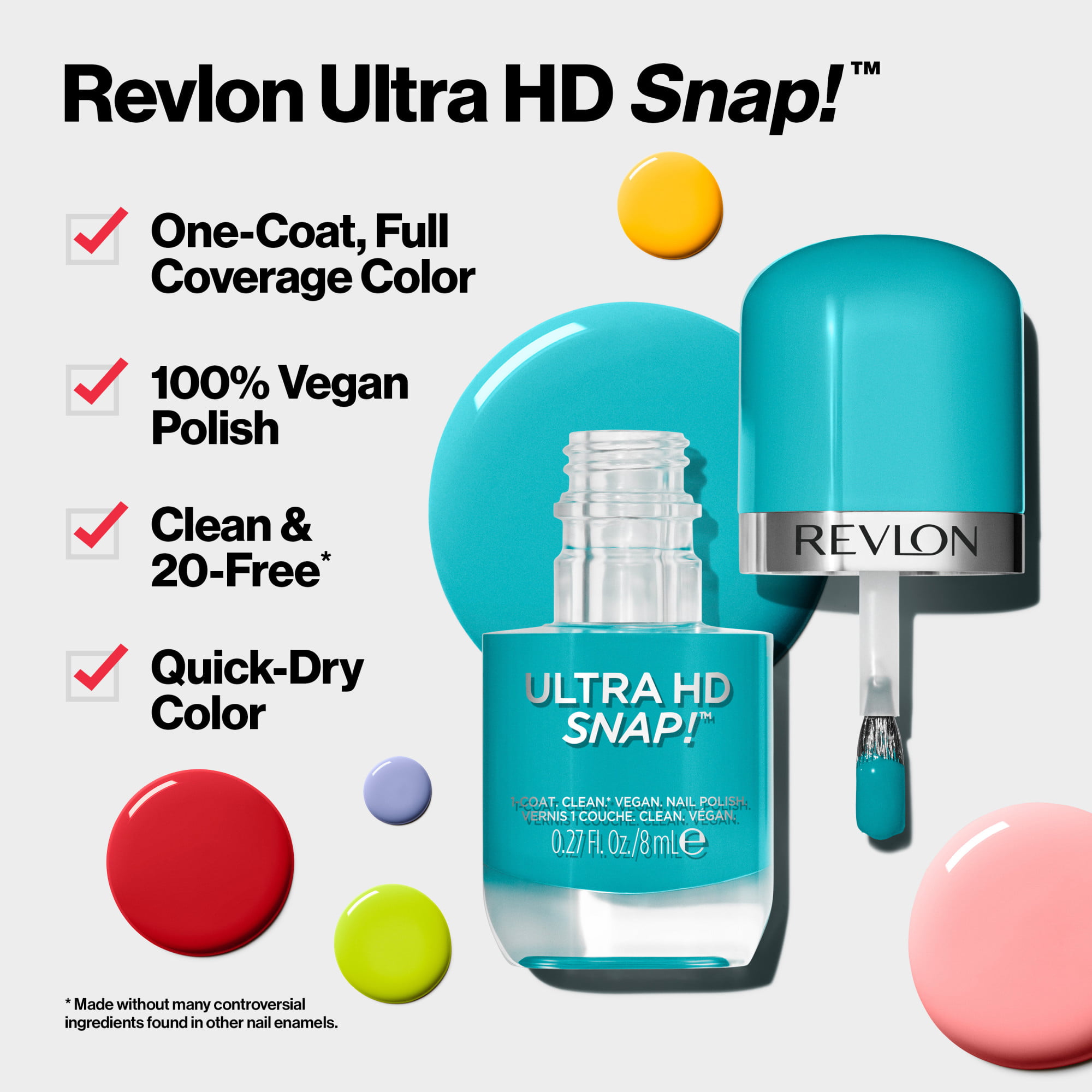 Revlon Ultra HD Snap Vegan Glossy Nail Polish, 016 Get Real, 0.27 fl oz Bottle - image 4 of 14