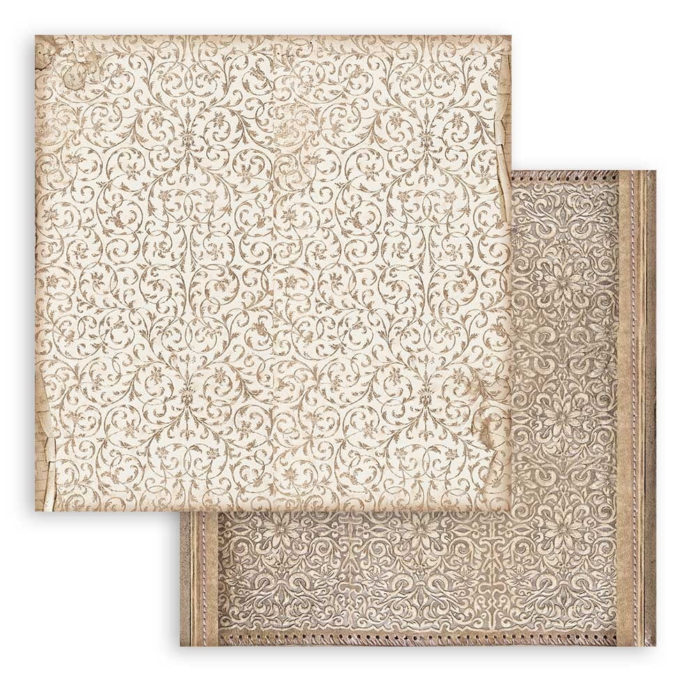 Stamperia Backgrounds Double-Sided Paper Pad 12"X12" 10/Pkg-Vintage Library, 10 Designs/1 Each