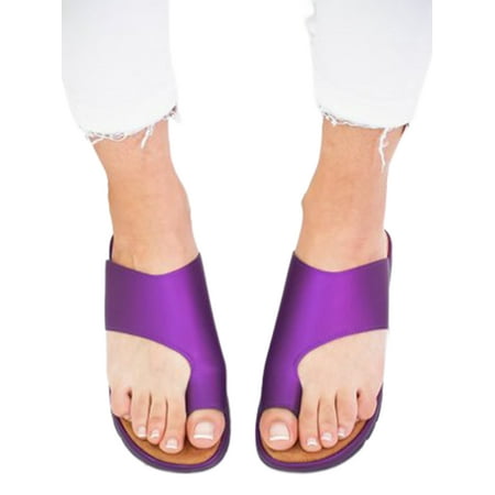 

Woobling Women Wedge Sandals Backless Slides Summer Slide Sandal Womens Shoe Lightweight Casual Shoes Slip On Bare Side Purple 5.5
