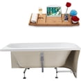 thumbnail image 3 of 67" Streamline N2500PBR Soaking Freestanding Tub and Tray With Internal Drain in Polished Brass, 3 of 7