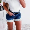 thumbnail image 2 of Women Fitness Skinny Shorts 2022 New Women Slim Was Thin Elasticity Lace With Zipper Denim Shorts, 2 of 9
