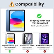 for iPad (A16) 11th 10th Generation Case with Keyboard, 7-Colors Backlit, Folio Cover with Pencil Holder, Multi-Touch Trackpad, Detachable Keyboard for iPad 11/10.9-inch 2025/2022 (Gray)