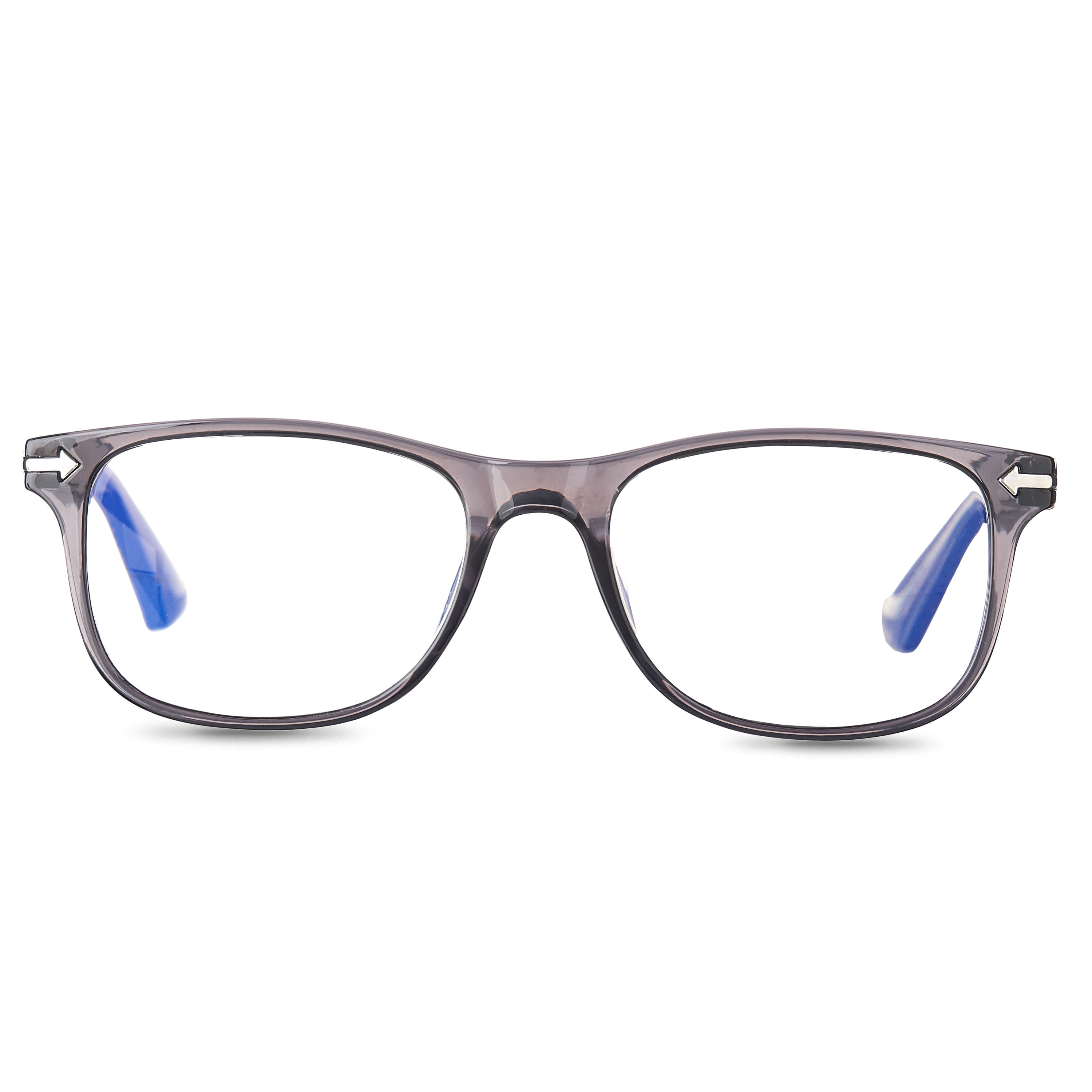 (2 pack) Equate Arden Bluelight Unisex Rectangular Reading Glasses with Case, Crystal Grey, +1.50