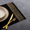 thumbnail image 3 of Thyme & Table Black and Gold Cross Hatch Placemat, 3 of 5