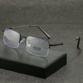thumbnail image 6 of Super Elastic Memory Ultralight Metal Readers Anti-Blue Light Half Rimless Rectangle Black Reading Glasses +1.00 for Men, 6 of 6