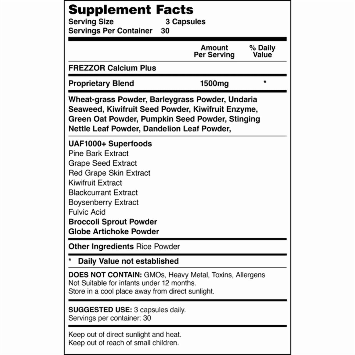<span style="font-size: 10.5pt;">FREZZOR Calcium Plus Magnesium, Highly Bioavailable Bone Supplement,</span> Vitamins K2 and D3, 3-Pack, 270 Capsules