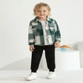 thumbnail image 5 of Usaibhir Toddler Baby Boy Girl Shirt Flanne Jacket Plaid Long Sleeve Button Down Shirt Kids Fall Winter Shacket Kids Coat, 5 of 8