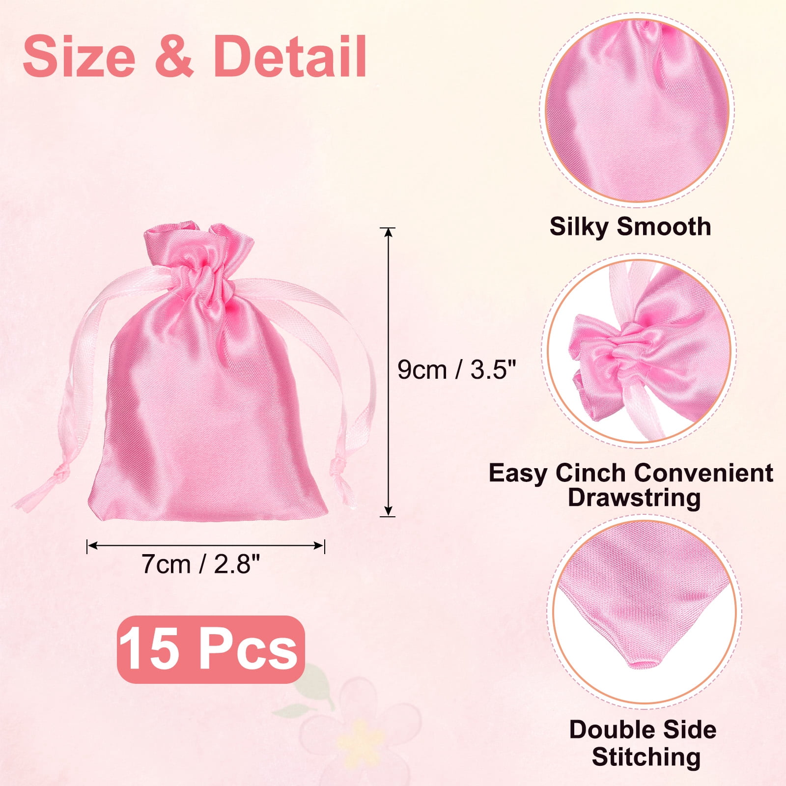 Unique Bargains Party Favor Bags for Birthday Candy Occasions Pink 3.5" x 2.8"