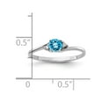 thumbnail image 2 of Primal Gold 14 Karat White Gold 4mm Blue Topaz and Diamond Ring, 2 of 3