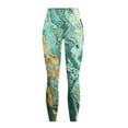 thumbnail image 5 of Renewold Green Gold Marble Yoga Pants for Women with Pockets Full Length Workout Leggings High Waist Tummy Control Lounge Pants Activewear Stylish Womens Leggings, XS, 5 of 8