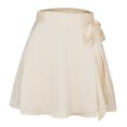thumbnail image 3 of Mini Falda Falda de playa Falda de fiesta con cordones Falda suelta ajustada suave para mujer (Beige M) Cgtredaw para Mujer Beige T M, 3 of 8