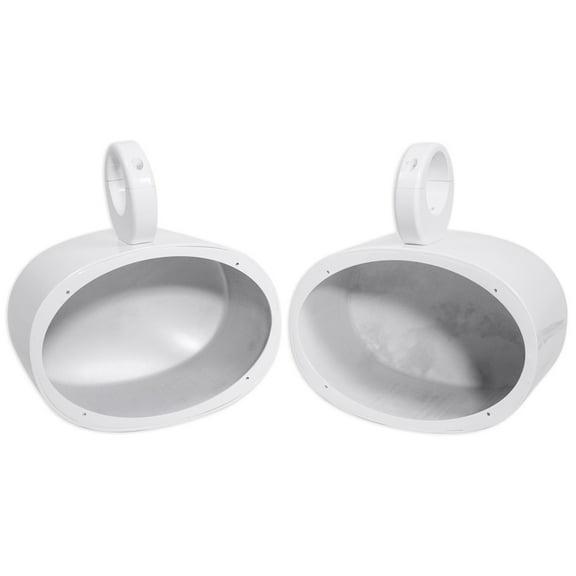 Pair Rockville MAC69W 6x9 White Aluminum Wakeboard Tower Speaker Pod Enclosures