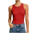 thumbnail image 7 of NIEWTR Womens Tank Tops Summer Sleeveless U Neck Ribbed Knit Basic Slim Going out Cami Tee Shirts(Z1-Red,M), 7 of 7