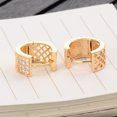 thumbnail image 4 of 1Pair Women Earrings Simple Diamond Zircon Ear Studs Rings Jewelry Gift Decor (Gold), 4 of 7