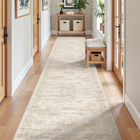 Restydon Long Hallway Runner Rug- Carpet Runners for Hallway 12ft, Anti Slip Backing Washable Rug Runner for Bathroom, Entrance,