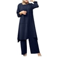 thumbnail image 1 of Abayas Robe pour Femmes Musulmanes Deux Pièces Manches Longues avec Pantalon Jambe Ensemble Décontracté Musulman Dubai pour Femmes, 1 of 6