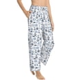 thumbnail image 2 of Uemuo Dock Rudder Pattern Women's Wide Leg Palazzo Lounge Pants with Pockets Light Weight Loose Comfy Casual Pajama Pants-Medium, 2 of 9