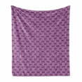 thumbnail image 1 of Purple and Lilac Soft Flannel Fleece Blanket, Geometrical Retro Modern Style Tile Design with Square Shapes Print, Cozy Plush for Indoor and Outdoor Use, 60" x 80", Purple and Lilac, by Ambesonne, 1 of 6