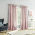 thumbnail image 4 of Sun Zero Roxy Generation Slub Texture Tacked Bow Semi-Sheer Tie Top Curtain Panel, 50"W x 63"L, Pink, 4 of 8