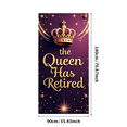 thumbnail image 3 of LUUFILx The Queen Has Retired Banner Retirement Party Supplies Event Decor Background Decoration Backdrop Photo Shoot Celebration Purple Gold Theme, 3 of 8