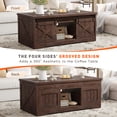 thumbnail image 5 of EnHomee Wood Coffee Table with Storage Farmhouse Coffee Table with 2 Cabinets and Open Cubby Coffee Table for Living Room Brown, 5 of 7