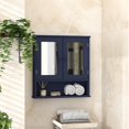 thumbnail image 4 of Taohfe Botiquín Azul Botiquines Para Baño Con Espejo 2 Puertas 3 Estantes Abiertos Gabinete De Baño Montado En La Pared Gabinete De Almacenamiento De Baño De Madera Sobre Inodoro Gabinete De Baño Lava, 4 of 5