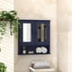 thumbnail image 4 of Taohfe Botiquín Azul Botiquines Para Baño Con Espejo 2 Puertas 3 Estantes Abiertos Gabinete De Baño Montado En La Pared Gabinete De Almacenamiento De Baño De Madera Sobre Inodoro Gabinete De Baño Lava, 4 of 5