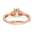 thumbnail image 5 of Solid 14k Rose Gold Diamond Side-Stones with CZ Cubic Zirconia Center Stone Engagement Ring Size 5.5, 5 of 8
