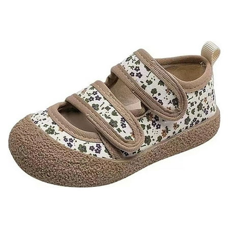 

Kids Baby Girls Sandals Floral Printed Open Toe Canvas Shoes Spring Summer Daily Wear Cozy Comfy Footwear