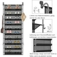 thumbnail image 6 of CTIVBI 10 Tier Shoe rack Hanging Shoe Storage the door shoe rack for Closet Pantry Over The Door Shoe Organizer Wall Floating Shelves (Gray  10 Tier), 6 of 7