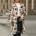 thumbnail image 2 of Jackets for Women Ethnic Aztec Print Wool Trench Coat Single Breasted Overcoat With Pocket 2025 Trendy Outfits, 2 of 6