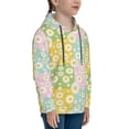 thumbnail image 3 of Lsque Daisies Flowers Patten Youth Hoodie Sweatshirt Pullover with Kangaroo Pocket Boys and Girls Hoodie Warm Hoodie for Kids-Small, 3 of 6