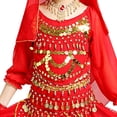 thumbnail image 6 of CUZIBR Toddler Girls Dance Performance Outfit Sets Belly Dance Kids Ethnic Dance Dress Stage For Children Clothes Sets,Red,2-3 Years, 6 of 6