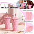 thumbnail image 4 of Ikoopy 12 Pcs Pink Bow Plastic Cups with Lids and Straws 24 oz Reusable Bow Tumbler Cute Drinking Coffee Cup for Birthday Wedding Party Supplies, 4 of 11