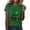 Green, variant on Aayomet St Patrick's Day Tops For Women Casual Womens Shirts Casual Tunic Tops Color Block Crewneck Summer Loose Fitting Workout Tee Shirts,Green XXL