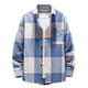 thumbnail image 1 of Camisa de franela con forro polar de sherpa para hombre de Augper, chaqueta cálida con botones y cuadros, 1 of 6