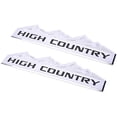 thumbnail image 1 of GFDYREE 2pcs Chrome High Country Emblem Badge For Rear Trunk Fender Side Decal (Chrome/Black), 1 of 4